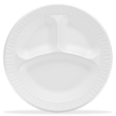 Dart Container Plate, Foam, 3Comp, Whi, 9" 4PK DCC9CPWCR